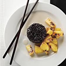 Grilled Pineapple With Coconut Black Sticky Rice Recipe Coconut Recipes Grilled Pineapple Food