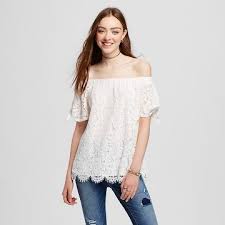 Womens Lace Off The Shoulder Top Miss Chievous Juniors