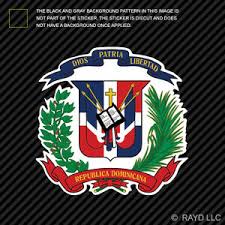 The official flag of dominican republic was adopted in 1844. Dominican Coat Of Arms Sticker Decal Vinyl Dominican Republic Flag Dom Do Ebay