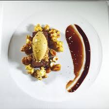 Brownie Salted Caramel Ice Cream Caramel Popcorn Peanut Brittle Chocolate Fudge Brownie Sundae Bachour Bachoursimplybeautiful Michelin Star Food Caramel Popcorn Salted Caramel