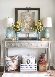 Build this modern farmhouse style console table using the free woodworking plans available at the link. 23 Amazing Ways To Style Your Console Table With Fall Decor