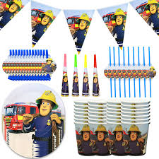 Fireman Sam Party Supplies Disposable Tableware Set Paper Plates Cups Fire Truck Birthday Party Decor Banner Boys Baby Shower Buy Fireman Sam Party Supplies Boys Baby Shower Birthday Party Supplies Product On Alibaba Com