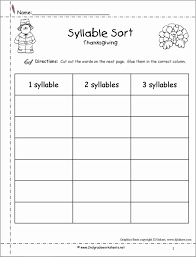 10 Syllable Sort Worksheet Kindergarten Kindergarten Chartsheet Net Syllable Sort Word Family Worksheets Syllable Worksheet