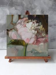 Small Painting Flowers On Canvas Original Art Painting Etsy In 2020 Peony Painting Flower Art Painting Small Canvas Paintings