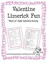 Valentine Limerick Fun Valentines Writing Activities Valentines School Valentines Writing