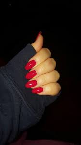 Dark red acrylic nails are not for the faint of heart — so don't be afraid. Round Acrylic Nails In Red Red Acrylic Nails Rounded Acrylic Nails Red Nails