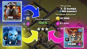Strategi serangan darat kombinasi pasukan gowiwipe th 9. Pasukan Udara Cara 3 Bintang Clan War Th 9 Clash Of Clans Indonesia Youtube