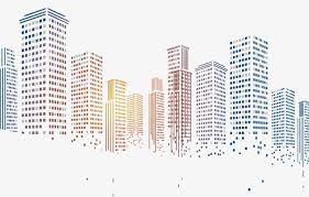 Building Clipart Building Blocks Geometry Gradient Style City Buildings Technological Sense Pixelated City Buildings City Illustration Condominium Architecture