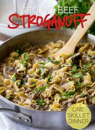 Made without cream of mushroom my mother made it often using either slices of beef or ground meat. One Skillet Ground Beef Stroganoff I Wash You Dry