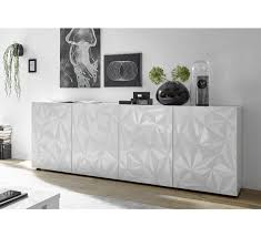 Retrouvez le plus large choix de bahut moderne et contemporain du web sur matelpro ! Buffet Blanc Design 4 Portes Avec Motifs Geometriques Diamond 2129