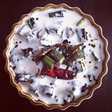 Bored Of The Boondi Cucumber Onion Tomato Raita Today For Mr A S Lunchbox Is A Typical Odia Dish We Call It Dahi Bhindi Back Home This One Has Got The Good