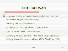 Hak pekerja berikutnya mendapatkan jatah cuti bersama. Ppt Cuti Powerpoint Presentation Free Download Id 3562114