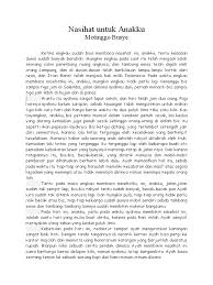 Seperti yang dilakukan seorang ibu di surabaya, jawa timur, yang sampai rela melakukan ini demi anaknya yang ngambek minta knalpot motor. Tugas 4 Mengulas Cerpen Nasihat Untuk Anakku Goresan