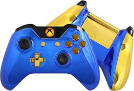 Chrome Xbox One Controller Custom Blue Chrome By Evilcontrollers Xboxone Blue Bluechrome Handmade Gold C Video Game Controller Custom Xbox Xbox One Games