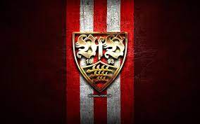 The great collection of vfb stuttgart wallpapers for desktop, laptop and mobiles. Download Wallpapers Stuttgart Fc Golden Logo Bundesliga 2 Red Metal Background Football Vfb Stuttgart German Football Club Fc Stuttgart Logo Soccer Germany For Desktop Free Pictures For Desktop Free
