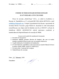 Cererea, insotita de copia contractului de locatiune, se depune la registratura organului fiscal (1) si (4); Cerere De Inregistrare Doc
