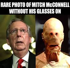 Took my husband to the eye doctor. Rare Photo Of Mitch Mcconnell Without His Glasses On Politicalhumor