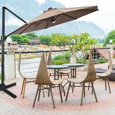 Gymax 10ft Solar Led Cantilever Offset Patio Umbrella 360 Rotation Aluminum Walmart Com In 2020 Offset Patio Umbrella Patio Solar Patio