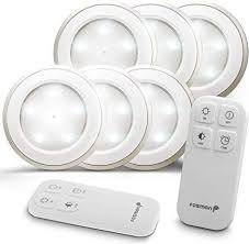 Fosmon Premium Led Lampe Batteriebetrieben Tageslicht Led Zum Kleben 5700k 6er Set Dimmbar Wireless Spot Batterie Schrankbeleuchtung Fernbedienung Lichtquelle
