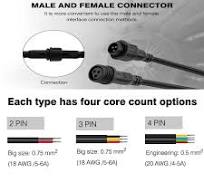 2pin/3pin 18 AWG 4pin 20 AWG Black Color Male & Female ...