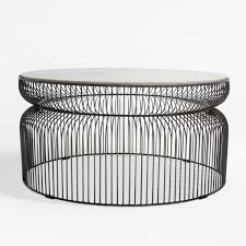 Finecasa gold side table,glass end table with metal frame,gold modern table, small coffee table, round side table for living room, 20.5x20.5x23.8 inches 5.0 out of 5 stars 5 $59.90 $ 59. Spoke Glass Graphite Metal Coffee Table Crate And Barrel Uae