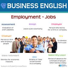 Employment Jobs Business English Learn English English Vocab English Vocabulary