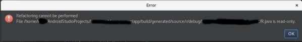 Android Studio Refactoring Fail Read Only Stack Overflow