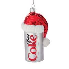 Kurt Adler Cc4163 Glass Diet Coke Can Ornament With Santa Hat 4 5
