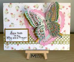 Hope Butterfly Pink Green Cards Handmade Butterfly Cards Butterfly