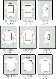 Screen Printing Placement Chart Www Bedowntowndaytona Com