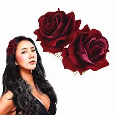 The best solution is to keep your accessories simple. Black Rose Hair Piece Pasteurinstituteindia Com