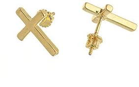 14k gold cross earrings mens. Amazon Com 14k Gold Plated Plain Cross Earrings Mens Screw Back Stud Earrings Clothing Shoes Jewelry