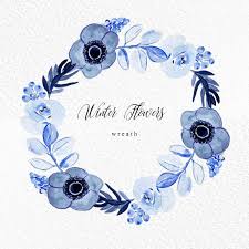 Watercolor Wreath Flower Wreath Watercolor Wreath Clipart Blue Wreath Png Floral Wreath Watercolor Flower Clipart Png Winter Floral Floral Wreath Watercolor Watercolor Flower Wreath Flower Clipart