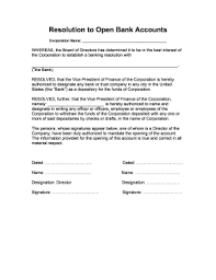 Download layouts for adobe indesign, illustrator, microsoft word, publisher, apple pages. Resolution To Open Bank Account Fill Out And Sign Printable Pdf Template Signnow