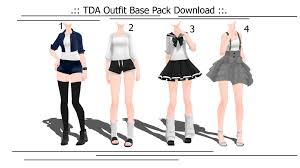 Tda Outfit Base Pack 2016 12 04 Updated By Mmd Aries Image Clothes Outfits Model Outfits