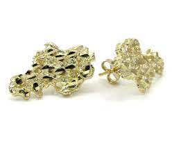 Great savings & free delivery / collection on many items. Buy 10k Yellow Gold Diamond Cut Medium Nugget Earrings Online At So Icy Jewelry