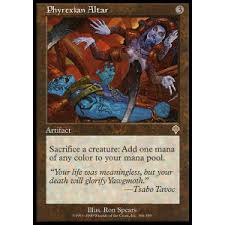 Both the beginning and end of sentences are explicitly marked. Phyrexian Altar