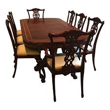 Maitland Smith Mahogany Dining Table Chairs Set Of 9 Mahogany Dining Table Dining Table Dining Table Chairs