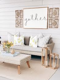 Screened In Porch Ready For Summer World Market Rattan Wicker Outdoor Furniture Patio Furniture Lemon Pill Patio Wall Decor Porch Furniture Porch Wall Decor