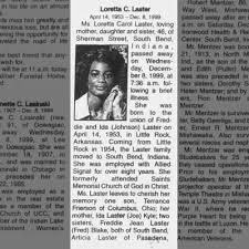 Obituary for Loretta Carol Laster, 1953-1999 (Aged 46)