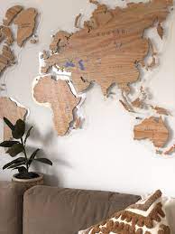 Wood Wall Art Continent Map Large Wooden World Map Map Of Etsy Map Wall Decor Modern Wall Decor Art Wood Wall Decor