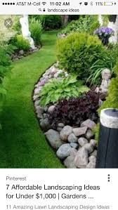 Like The Layout With Rocks Maybe Large Smooth River Stones Rock Garden Landscaping Front Yard Landscaping Design Small Backyard Landscaping