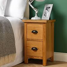 Padstow white bedside table £139.95. Dovedale Oak Narrow Bedside Table Slim 2 Drawer Bedroom Cabinet Amazon Co Uk Home Kitchen