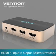 Vention 1 in 2 out / 2 in 1 out hdmi splitter this hdmi splitter is ideal for connecting one hdmi compatible device (xbox, blueray, dvd players, ps3) to two visual output devises.it takes a signal from one device such as a bluray player and will direct to one of two output devices that are plugged into. Classic Joystick Linux Best Price Vention Hdmi Splitter 1 In 2 Out Hdmi Switch Hdmi Switcher 1x2 Hdmi 1 Input 2 Output Splitter For Xbox 360 Pc Dv Dvd Hdtv 1080p Cheapest