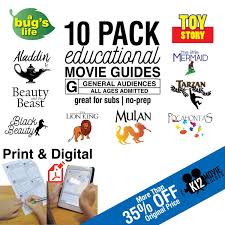 Movie Guide Bundle 10 Pack Of G Rated Movie Guides Movie Guide Classroom Movies Substitute Lessons