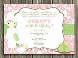 Spa Party Invitation Wording Unique Printable Spa Birthday Invitation Salon Pedic Spa Party Invitations Spa Birthday Invitations Printable Birthday Invitations