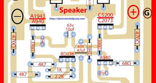 High power audio amplifier layout diagram using c5198, a1941, 3055, 2955, tip31, tip32, c945. 11 Dddddd Ideas Electronic Schematics Circuit Diagram Audio Amplifier