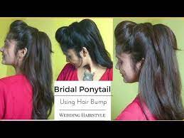 Easy Wedding Messy Ponytail Hairstyle Using Bumps Quick Volumized Hair Tutorial For Brides You Ponytail Hairstyles Messy Ponytail Hairstyles Bump Hairstyles