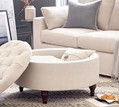(coffee tables) while any small and low table can be, and is, called a coffee table, the term is applied particularly to the sets of three or four tables made from about 1790; Lorraine Tufted Round Storage Ottoman Pottery Barn