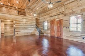 Poplar Interior Finish With Stained Concrete Rustic Barn Homes Metal Building House Plans Barn Style House